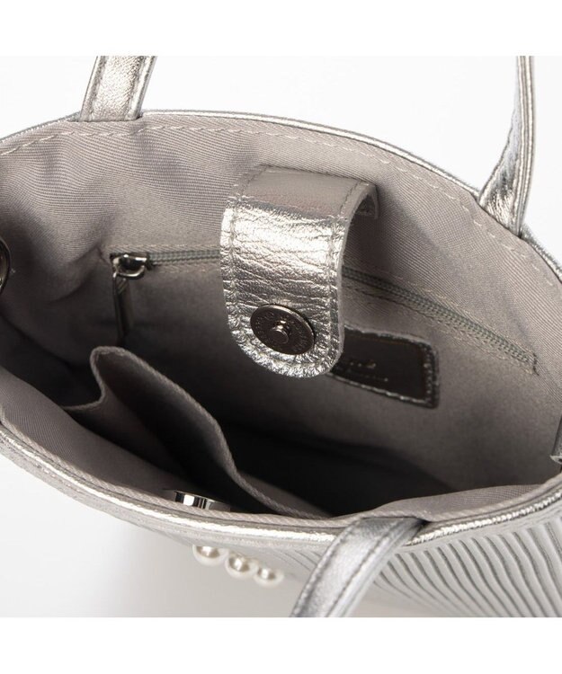 UNBILLION 【テレビ ドラマ着用アイテム】ペルケ perche / シーププリーツパール付き2wayミニショルダー シルバー