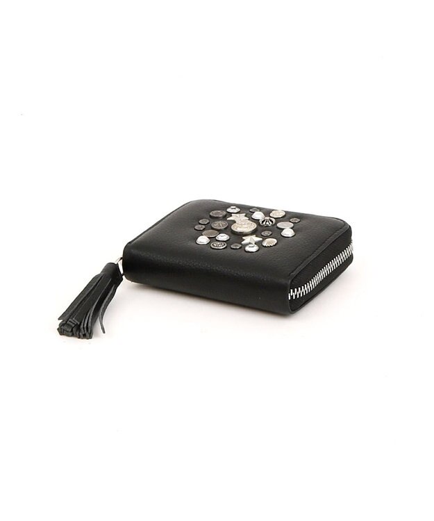 UNBILLION ペルケ perche / マルチスタッズ・ジャバラカードウォレット ライトブラック