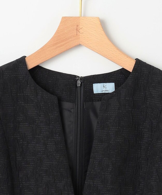 組曲 フラワーラメジャカード ジャンパースカート ブラック系