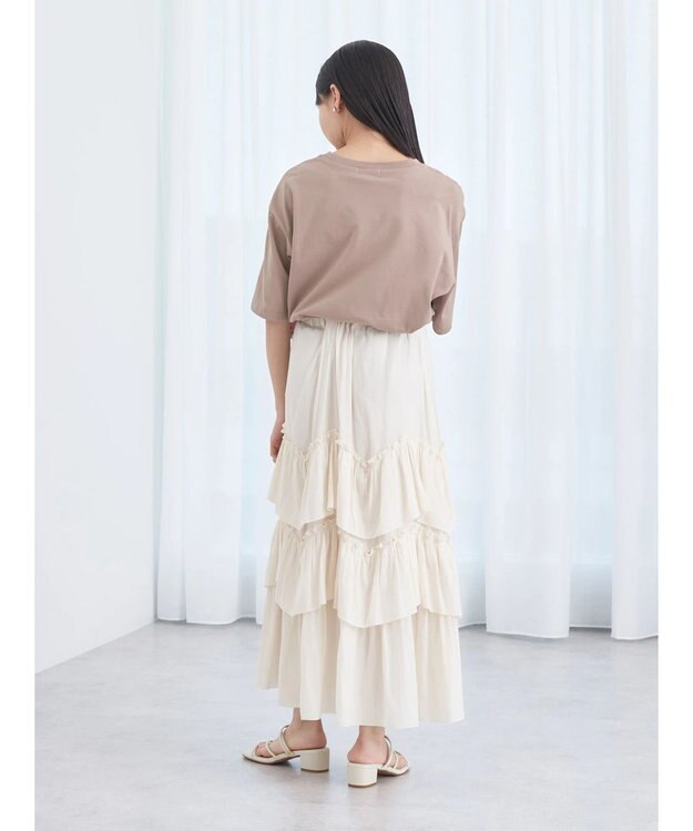 earth music&ecology ＢＯＸ　Ｔシャツ Beige