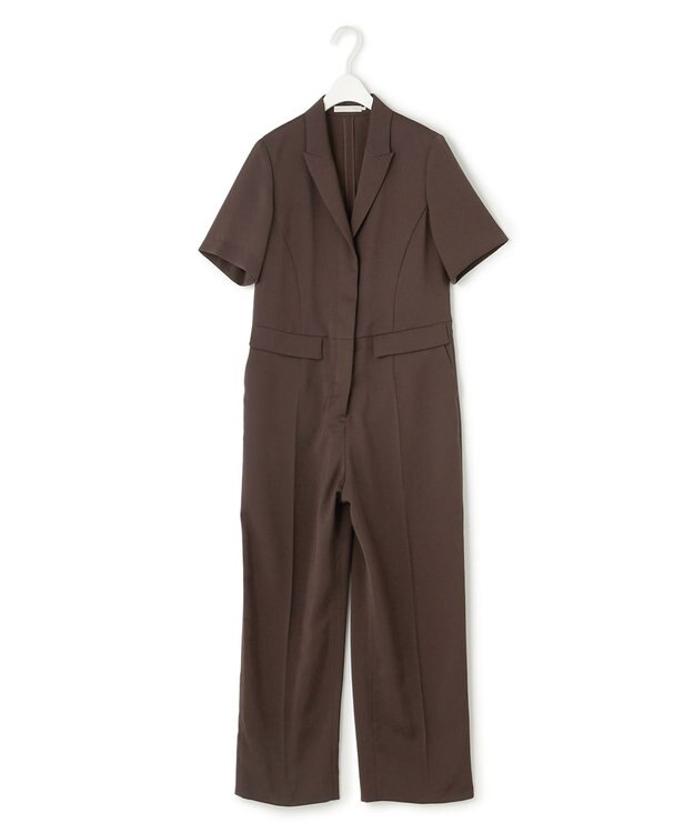 ICB L 【接触冷感・UVケア・吸水速乾・防シワ・洗える】 ドレープツイル オールインワン チョコレート系