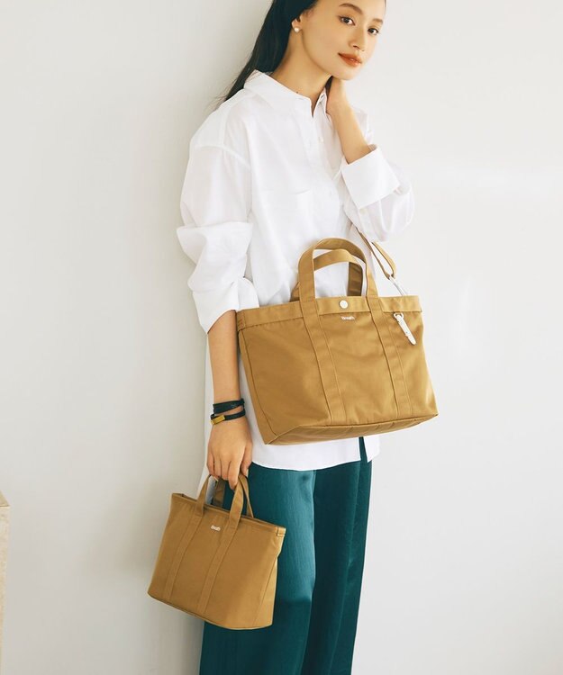 TOPKAPI 【Breath TOPKAPI】CHILLGO 保冷バッグ付き ショルダー付き ナイロン トートバッグ M / 撥水 ベージュ