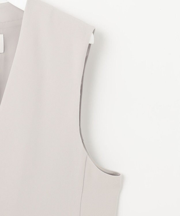 自由区 【セットアップ対応・洗える】トリアセダブルクロス ジレ ライトグレー系