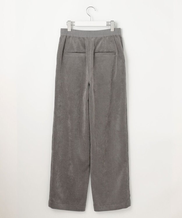 自由区 【洗える】ソフトコーデュロイワイド パンツ グレー