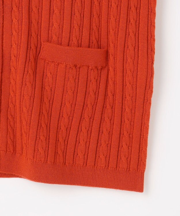 J.PRESS LADIES L KNIT BASIC クルーネック カーディガン オレンジ系