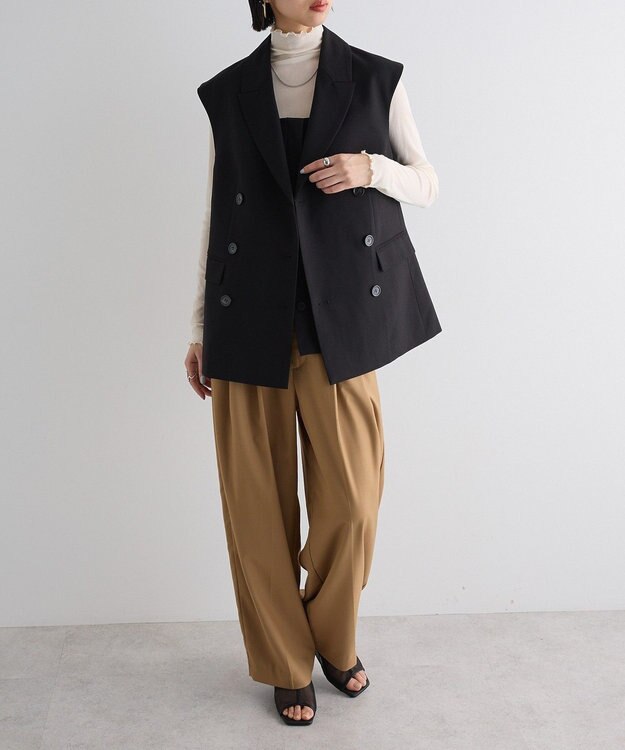 Green Parks テーラードベスト Black