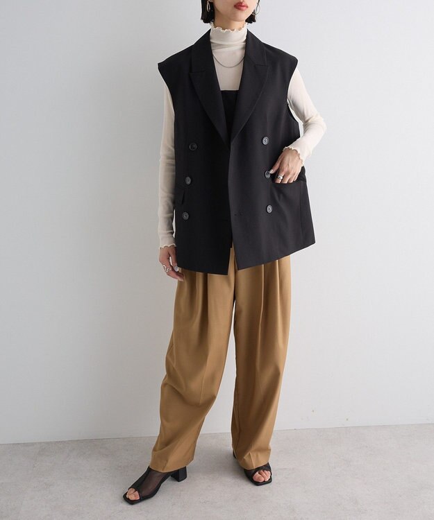 Green Parks テーラードベスト Black