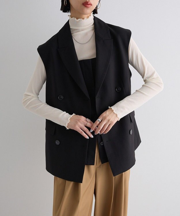 Green Parks テーラードベスト Black