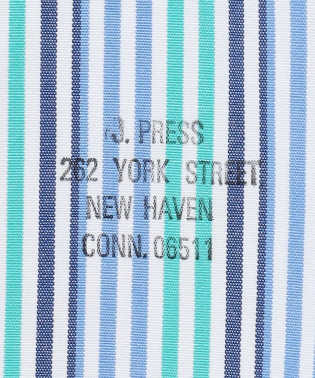 J.PRESS MEN SOMELOSコットンストライプ シャツ グリーン系1