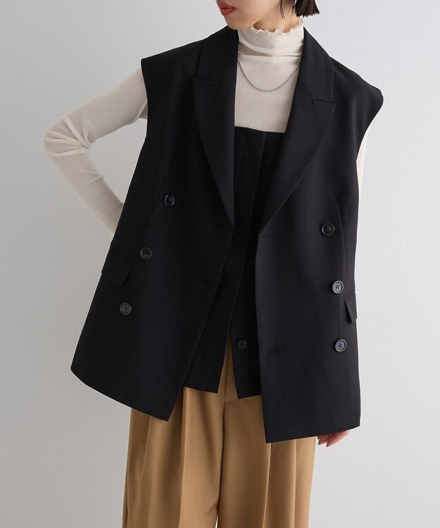 Green Parks テーラードベスト Black