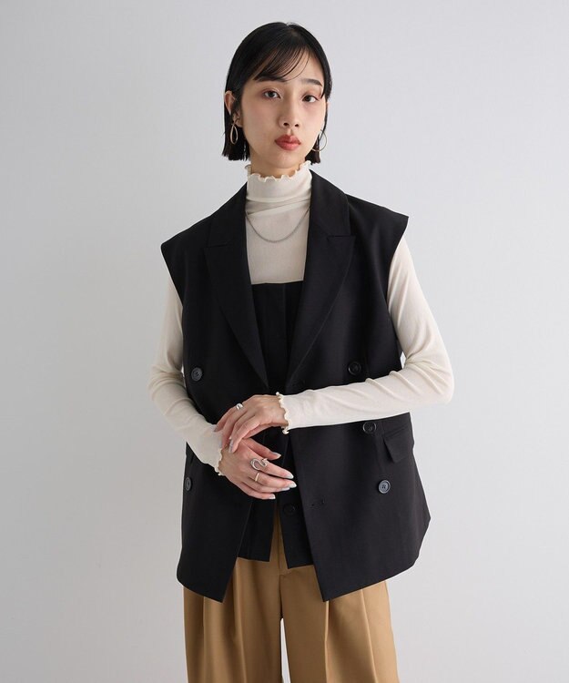 Green Parks テーラードベスト Black