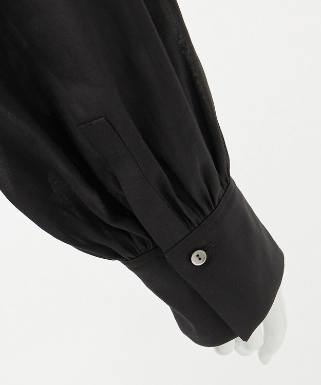 23区 S 【GOLD LABEL】トリアセテートオーガンジー プリーツワンピース ブラック系