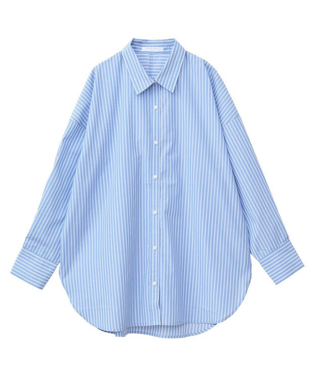Green Parks イージーケアストライプシャツ Blue