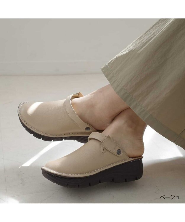 Pointer 本革2WAYサボサンダル ベージュ