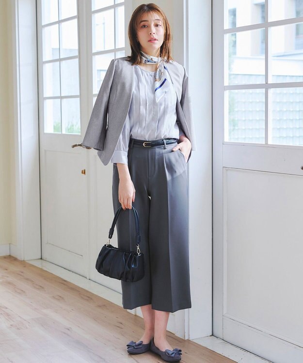 Tiaclasse 【吸水速乾・接触冷感・UVケア・防シワ・洗える】カチオンカラーレスジャケット チャコールグレー