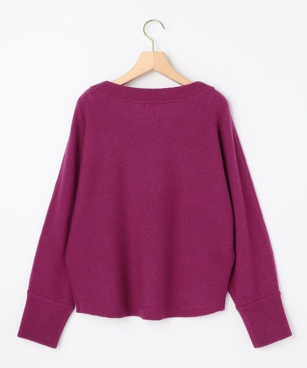 組曲 【加藤ローサさん着用】ウールカシミヤミックスボートネック ニット パープル系