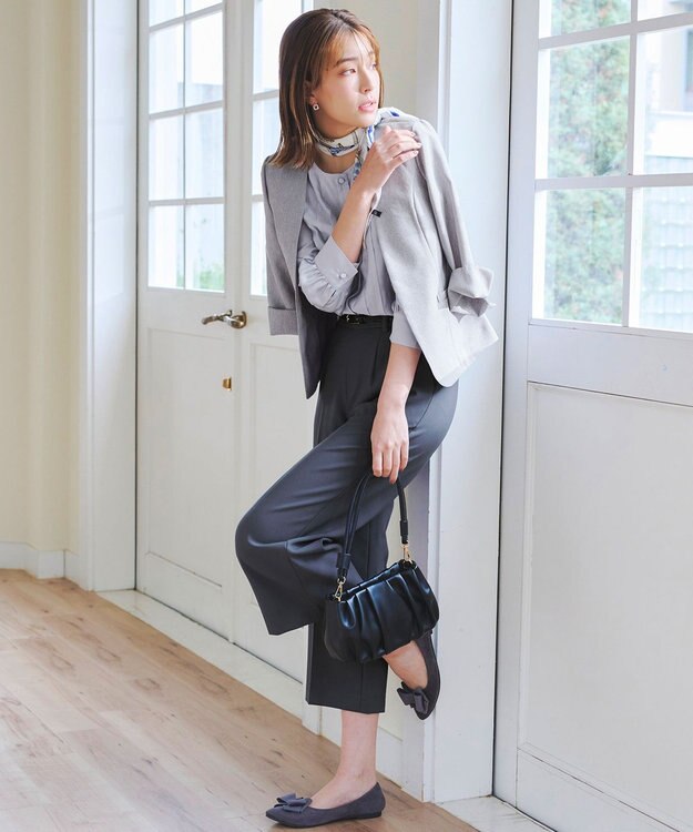 Tiaclasse 【吸水速乾・接触冷感・UVケア・防シワ・洗える】カチオンカラーレスジャケット チャコールグレー