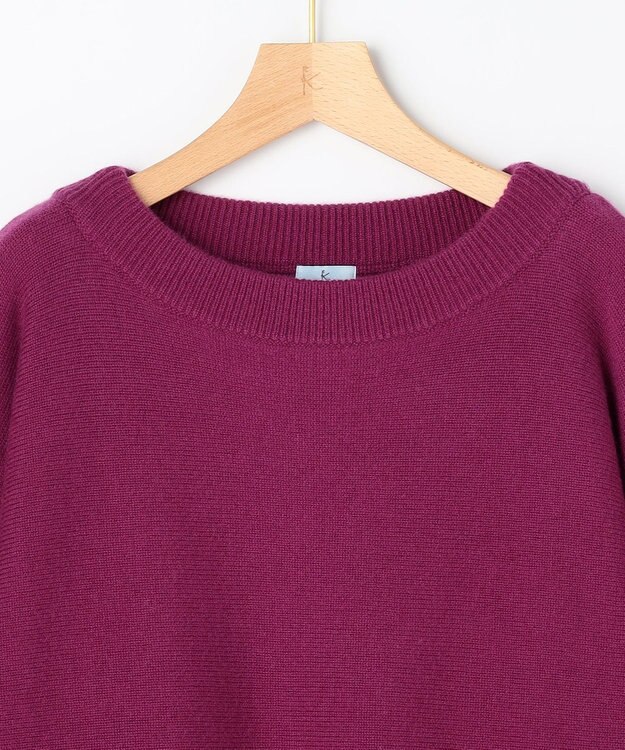 組曲 【加藤ローサさん着用】ウールカシミヤミックスボートネック ニット パープル系