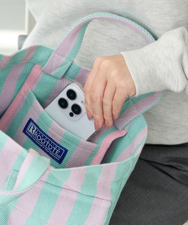 ROOTOTE 3518【ルートート】SN.デリ.リサイクルコットン-F 04：ピンク・ミント