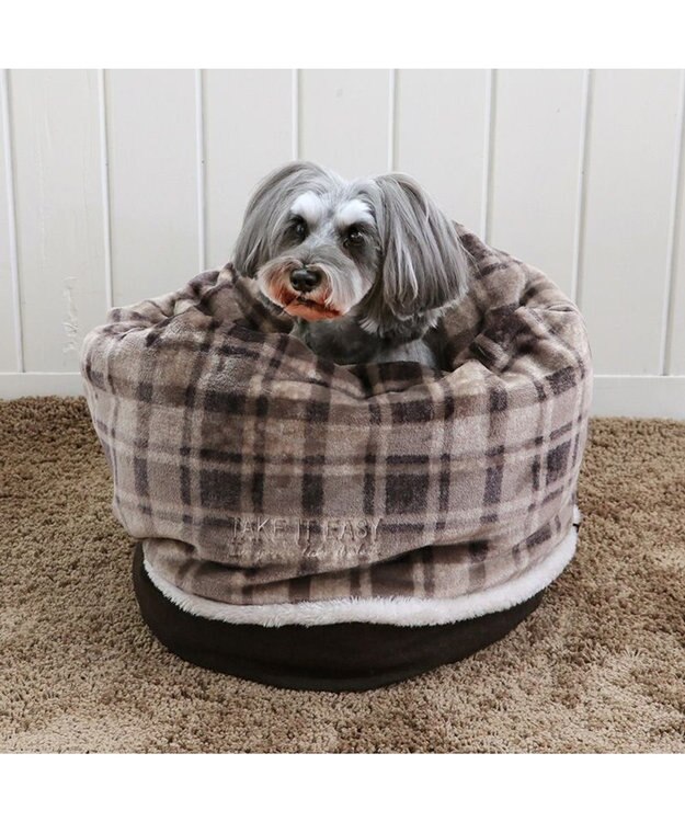 PET PARADISE ペットパラダイス 筒形寝袋 遠赤外線 《チェック柄》 42cm×70cm チェック柄
