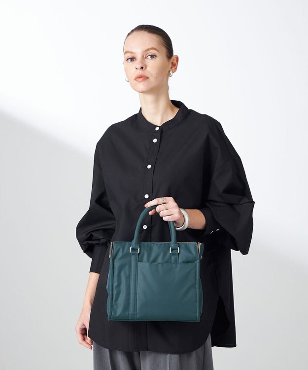 Y'SACCS ツイルナイロン　スクエアトート　Sサイズ ブルーグリーン