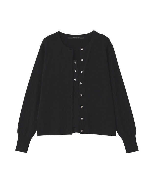YECCA VECCA [UVカットマシンウォッシャブル]アンサンブルニット Black