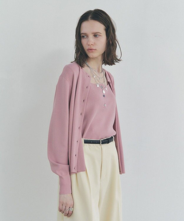 YECCA VECCA [UVカットマシンウォッシャブル]アンサンブルニット Pink