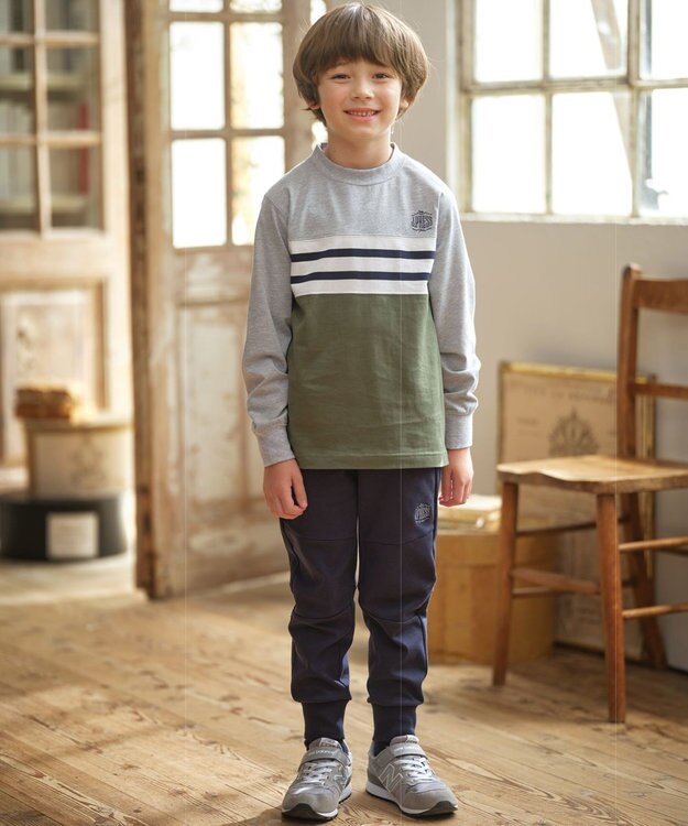 J.PRESS KIDS 【140-170cm】ボーダーミックス カットソー グレー系