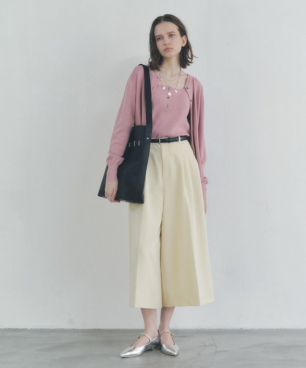 YECCA VECCA [UVカットマシンウォッシャブル]アンサンブルニット Pink