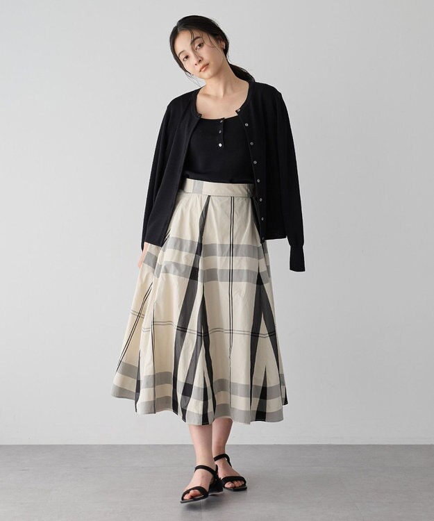 YECCA VECCA [UVカットマシンウォッシャブル]アンサンブルニット Black