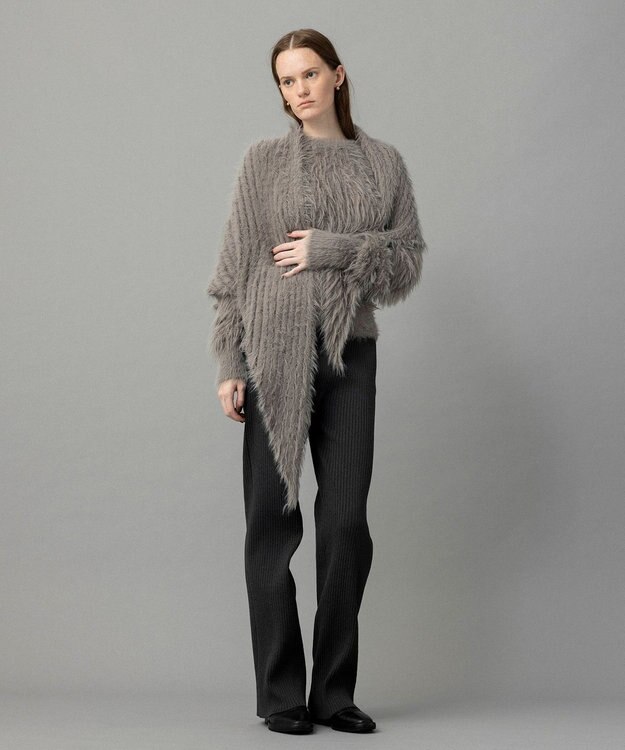 NAVE 【ReNAVE・洗える】メルティーシャギーニット ストール ライトグレー系