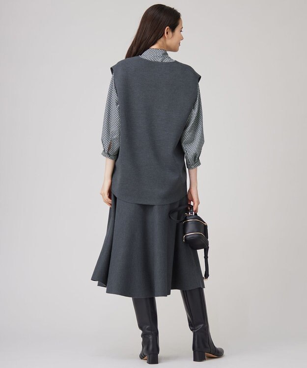 自由区 S 【セットアップ対応・洗える】ウールミラノニット ベスト チャコール