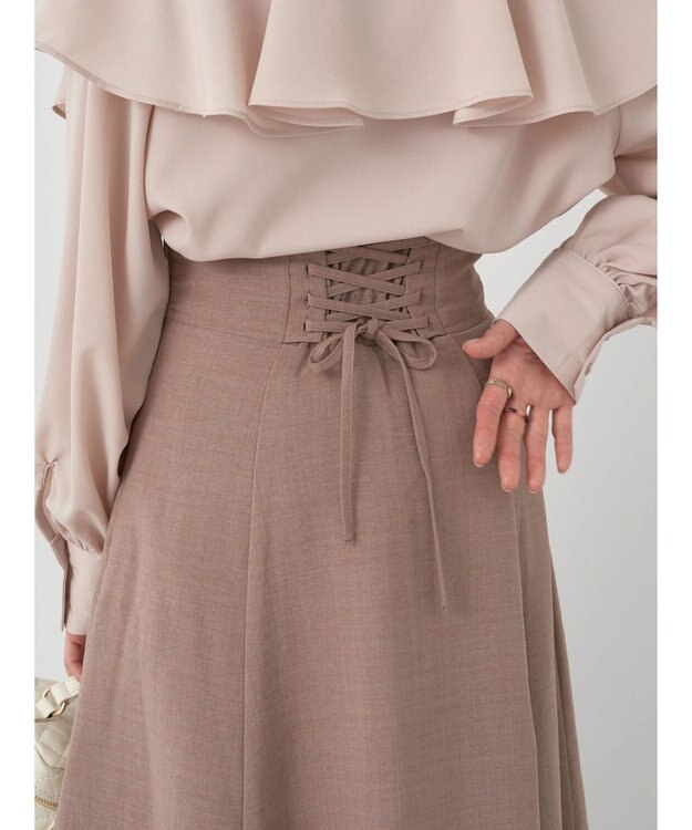 earth music&ecology バックレースアップスカート Mocha