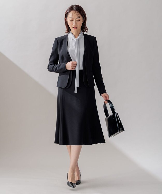 BEIGE， CINDY / ダブルカラージャケット Black × Black