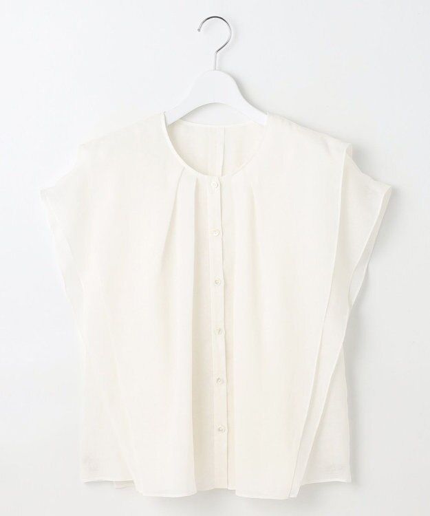 自由区 【カタログ掲載・接触冷感・洗える】シアーラミーローンフリル ブラウス オフ