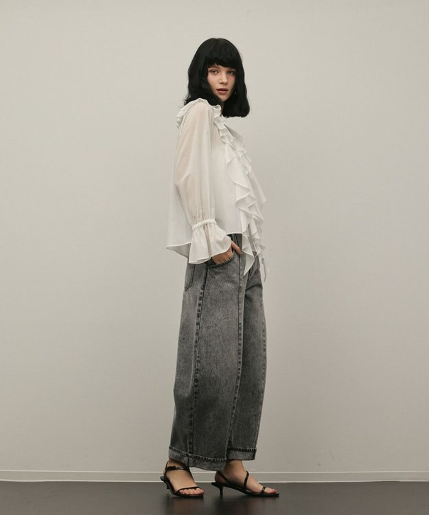 GRACE CONTINENTAL クロップトバレルパンツ ブラック