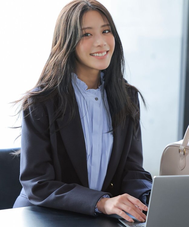 ANY SIS ビューティサーモ2WAYストレッチ テーラードジャケット ネイビー