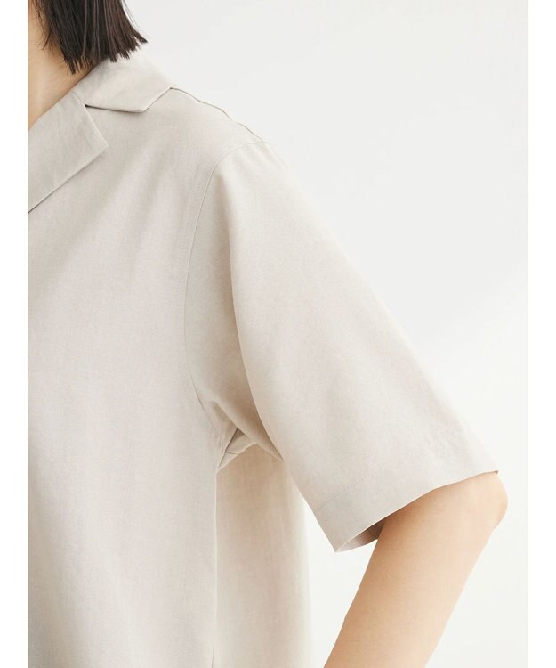 Green Parks 接触冷感　開襟シャツ Light Beige