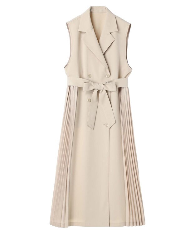 earth music&ecology サイドプリーツジレンチ Ecru