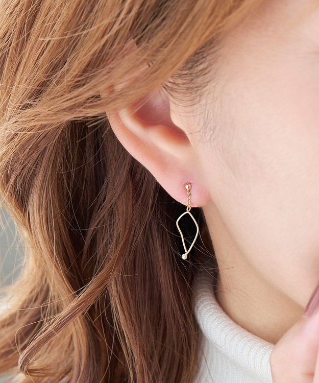 Phoebe 【K10】マーキスダイヤモンドピアス ゴールド
