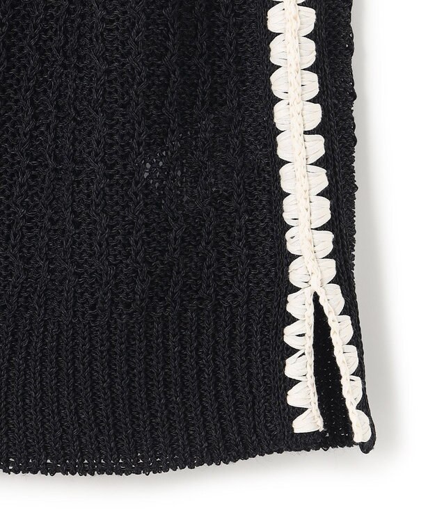 BEIGE， ATACAM / テープヤーン ノースリーブニット Black