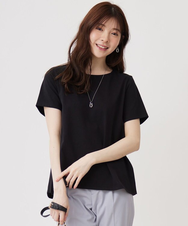 ANY SIS 【UVケア】サイドプリーツ カットソー ブラック