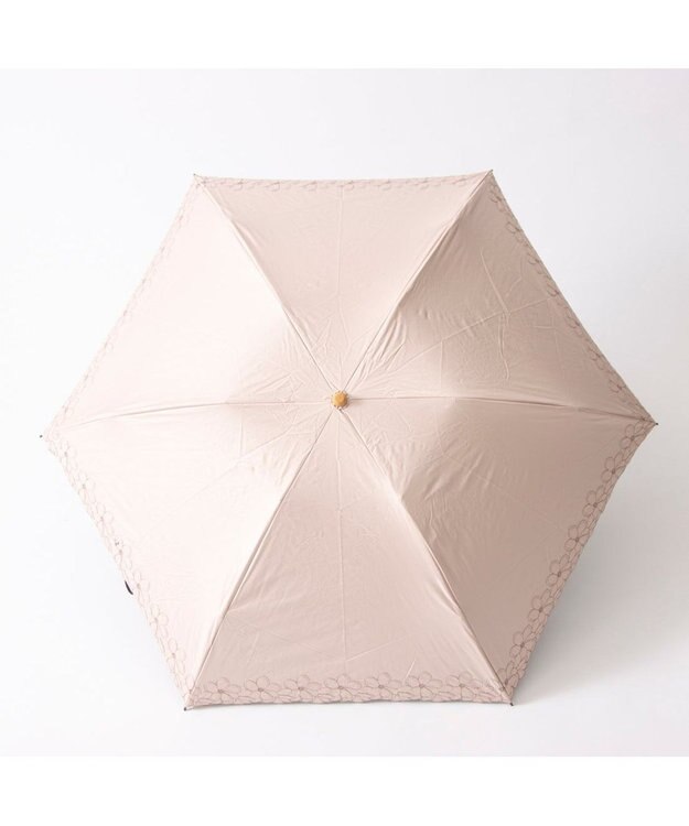 UNBILLION カシュネ cachenez / 【晴雨兼用】【日傘】 【UV カット率99.999.9％以上】PU軽量フラワー刺繍ミニ折りたたみ傘 ピンク