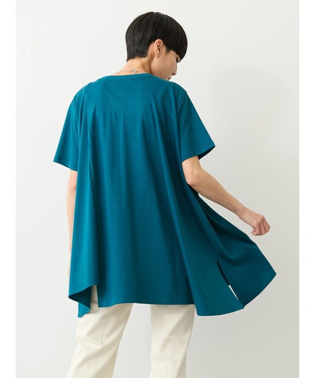 AMERICAN HOLIC キレイｃｏｔｔｏｎ切替ヘムカットチュニック Blue Green