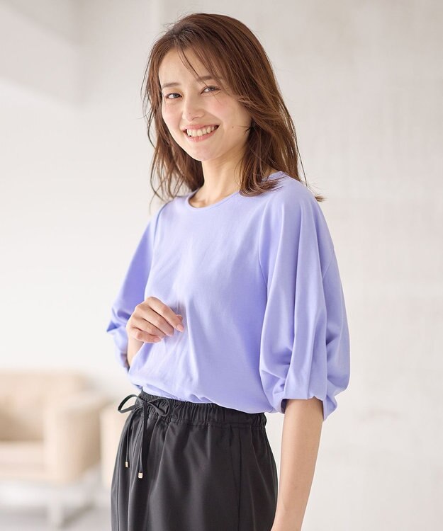 ANY シルケットスムース タックスリーブプルオーバー ブルー