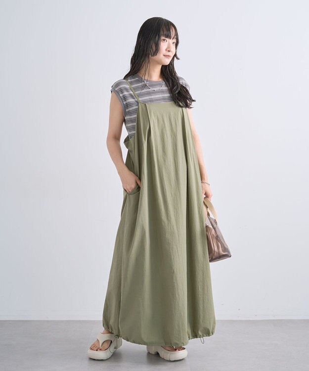 Green Parks マルチボーダーフレンチプルオーバー Gray