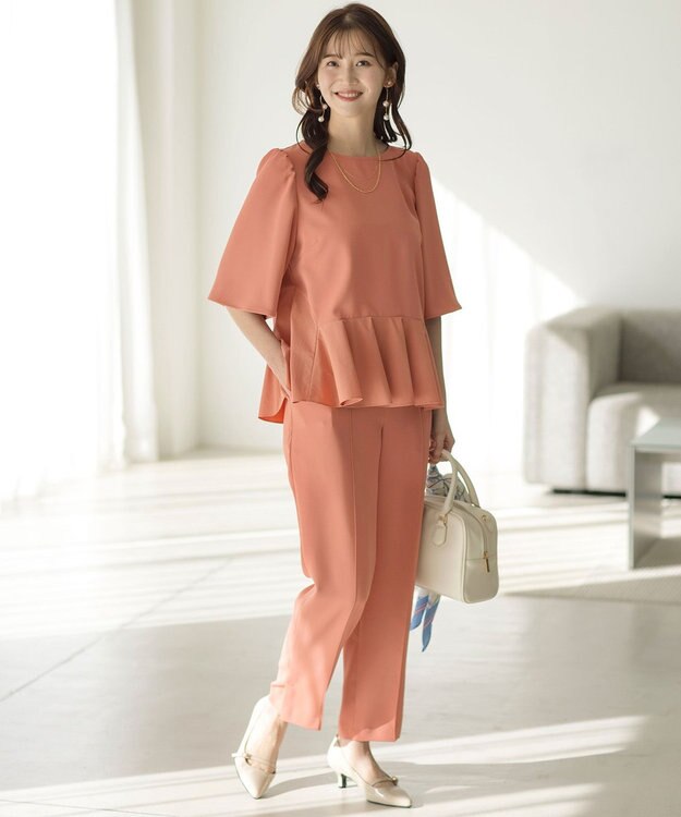 ANY SIS 【撥水・接触冷感・UVカット】コンフォートイージー テーパードパンツ オレンジ