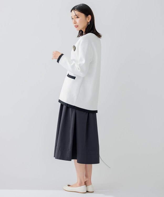 23区 【洗える】コンパクトコットンポリエステル カーディガン ホワイト系