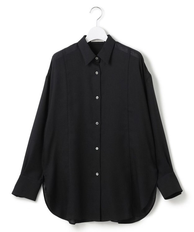 ICB L 【洗える】 シアービエラ デザインシャツ ブラック系