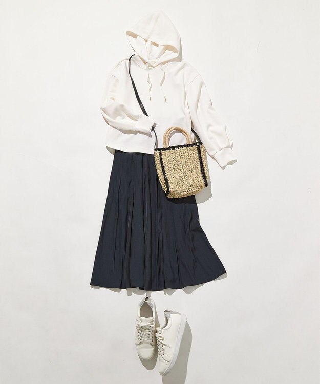 ANY SIS 【2SET】パーカー×マーブルプリントスカート セットアップ アイボリー系